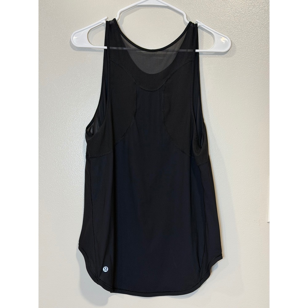 Lululemon Sculpt Tank Top Black Mesh Back Activewear Running Yoga Tank